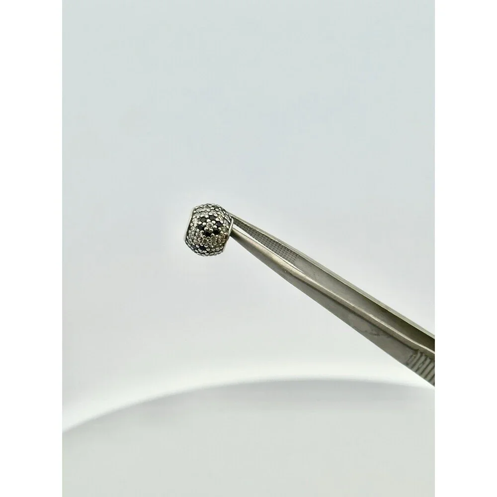 AUTHENTIC PANDORA SHIMMERING BLACK BLOSSOM PAVE CHARM #791170NCK